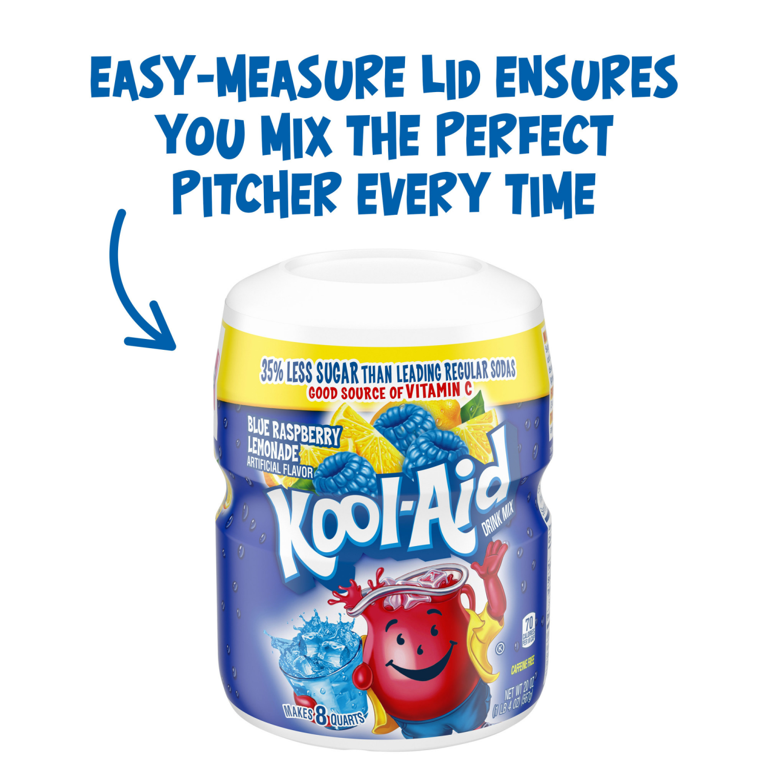 slide 4 of 8, Kool-Aid Ice Blue Raspberry Lemonade Drink Mix 20 oz, 20 oz