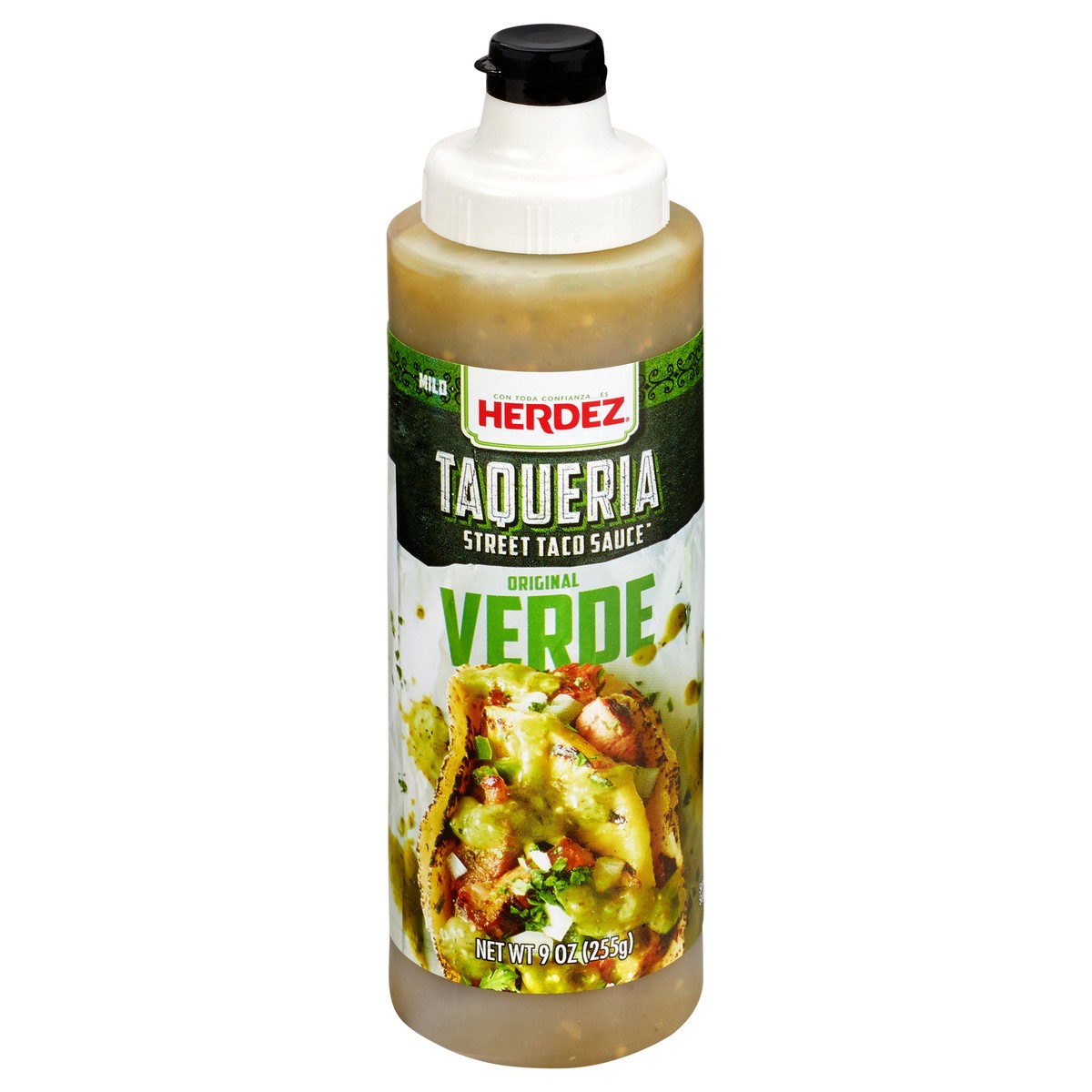 slide 4 of 10, Herdez Mild Original Verde Taqueria Street Taco Sauce™ 9 oz. Squeeze Bottle, 9 oz