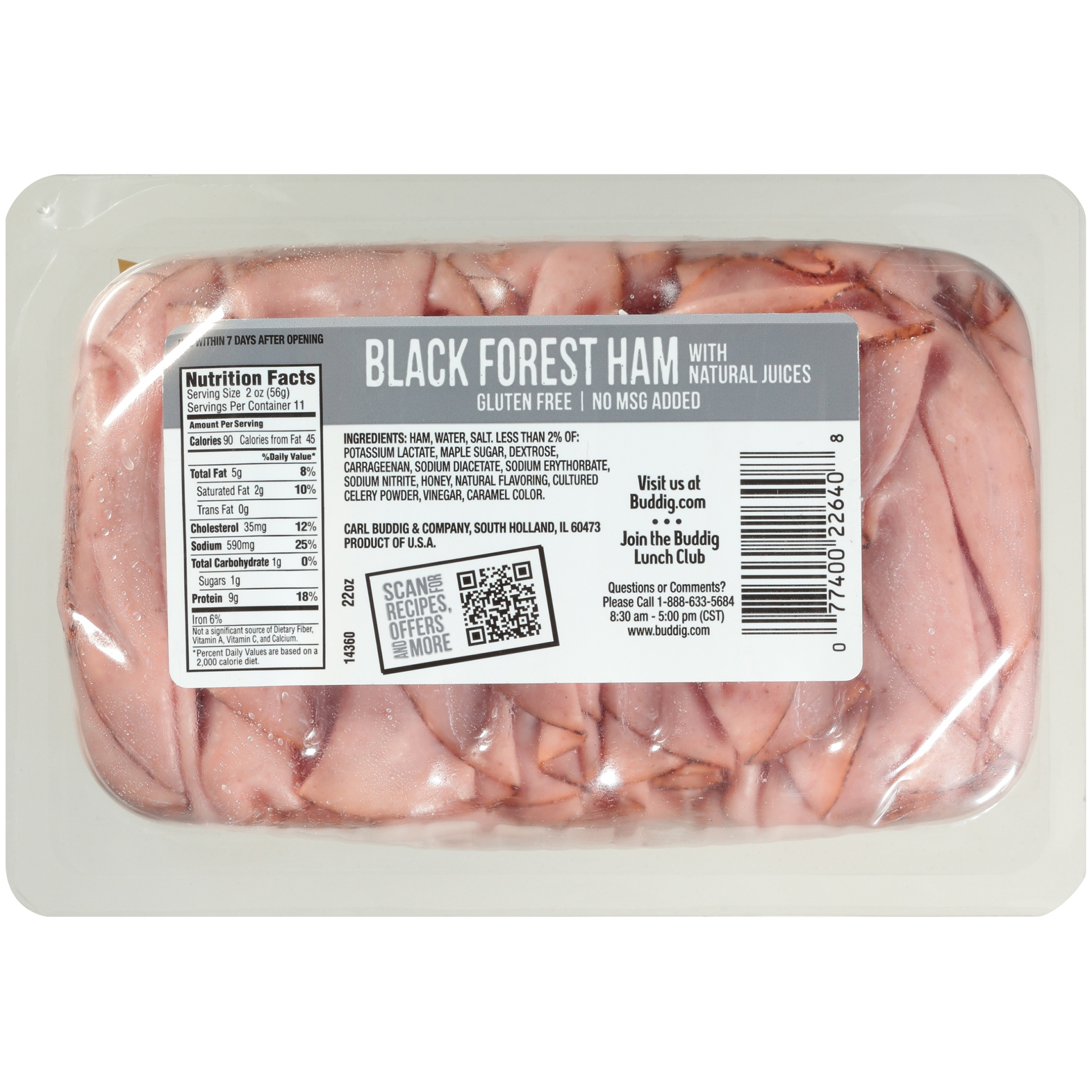 slide 4 of 8, Buddig Black Forest Ham Mega Tray - 22 Oz, 22 oz