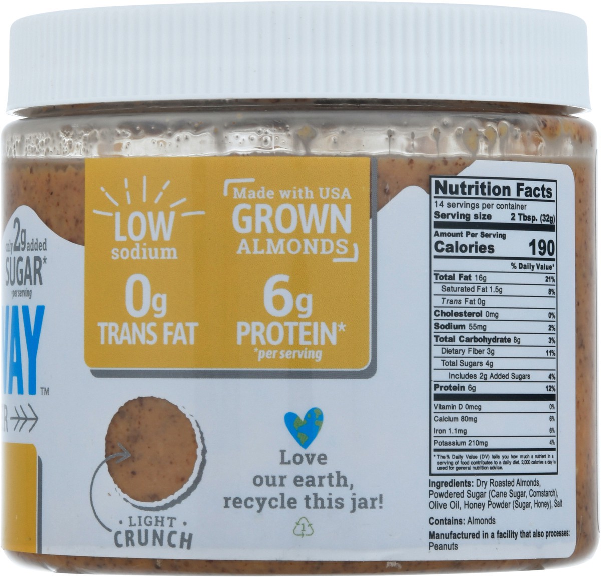 slide 4 of 13, Natural Way Honey Almond Butter 16 oz Jar, 16 oz