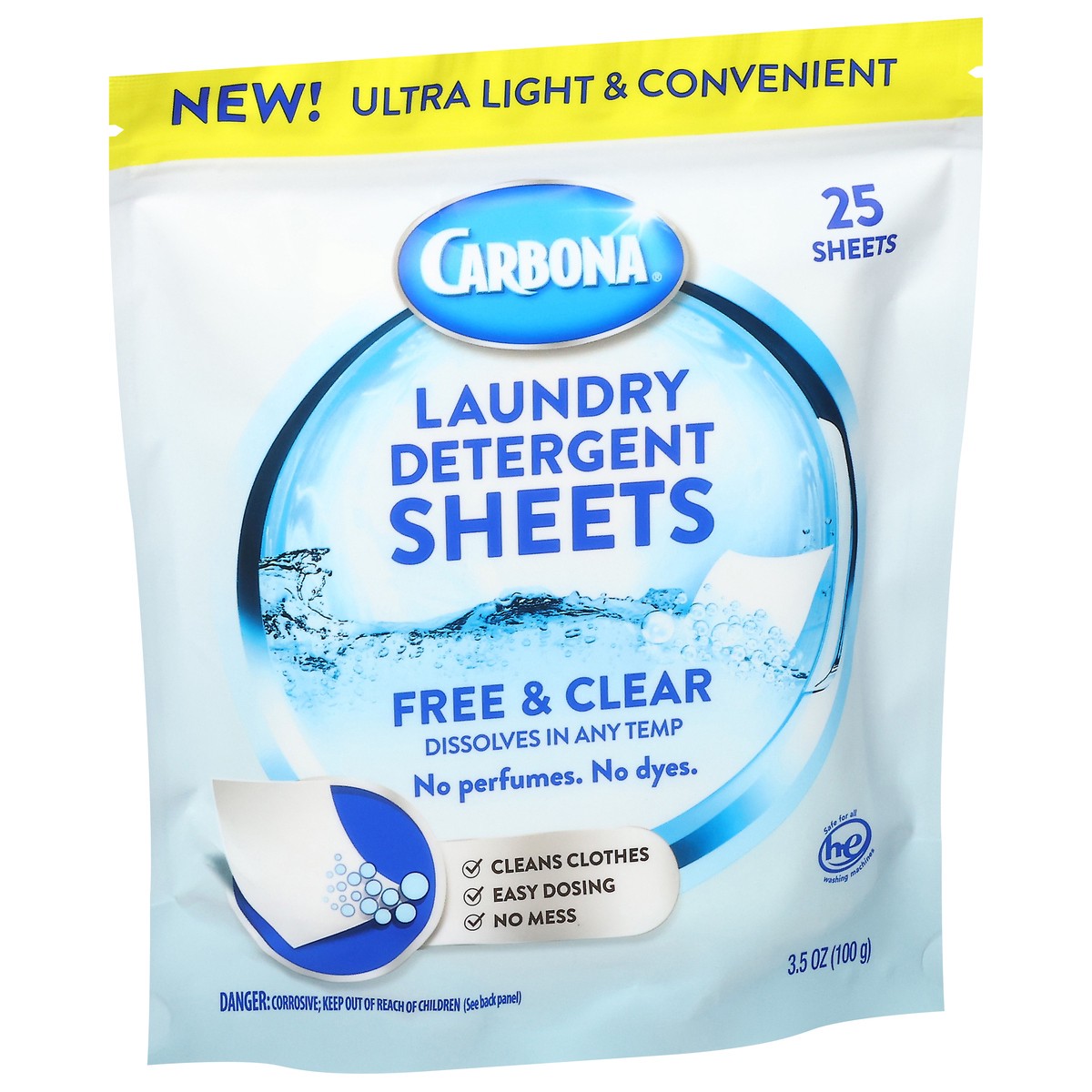 slide 12 of 12, Carbona Free & Clear Laundry Detergent Sheets 25 ea, 25 ct
