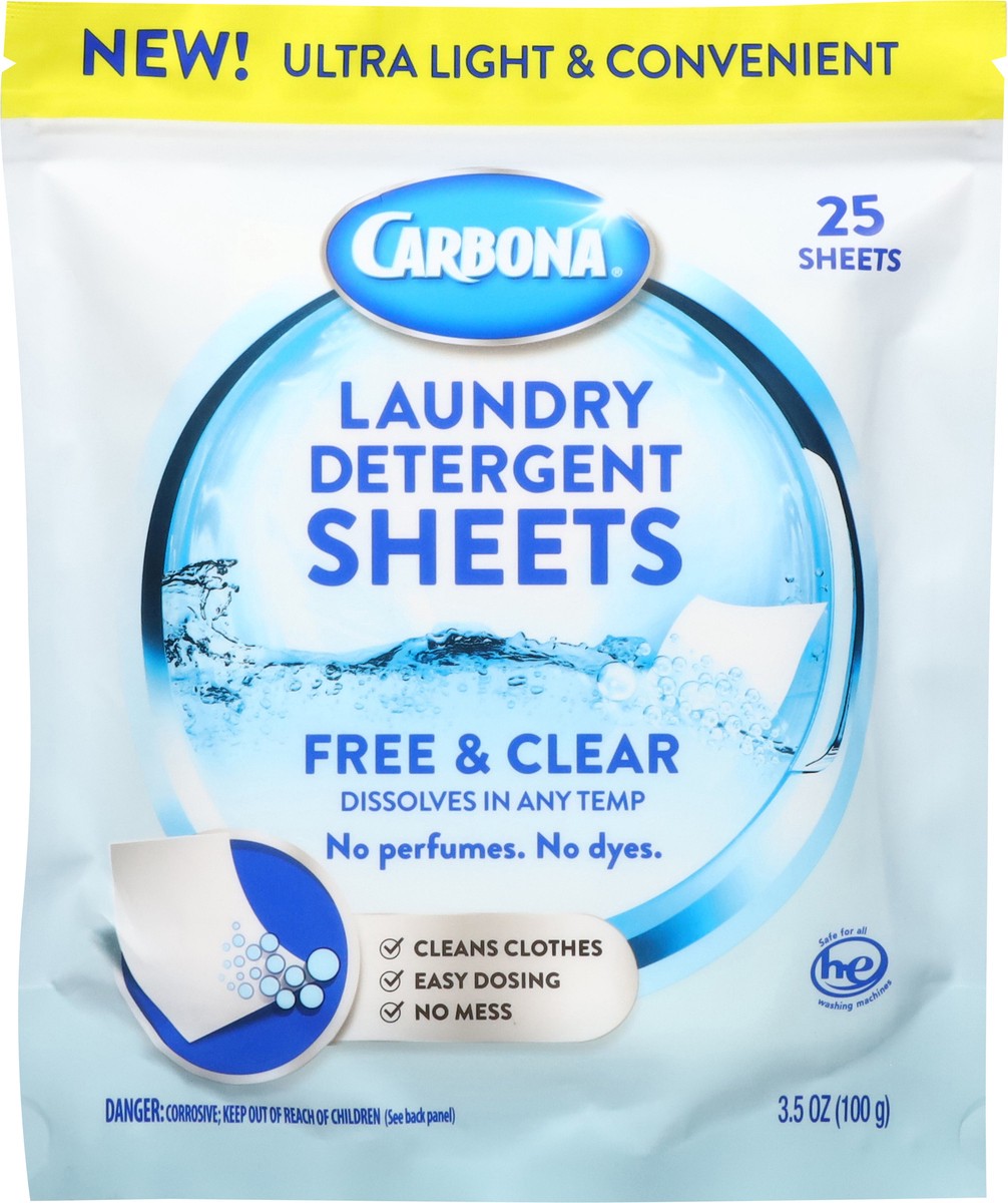 slide 11 of 12, Carbona Free & Clear Laundry Detergent Sheets 25 ea, 25 ct