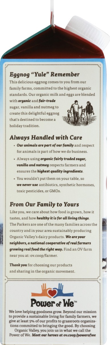 slide 3 of 4, Organic Valley Ultra Pasteurized Eggnog, 1 qt