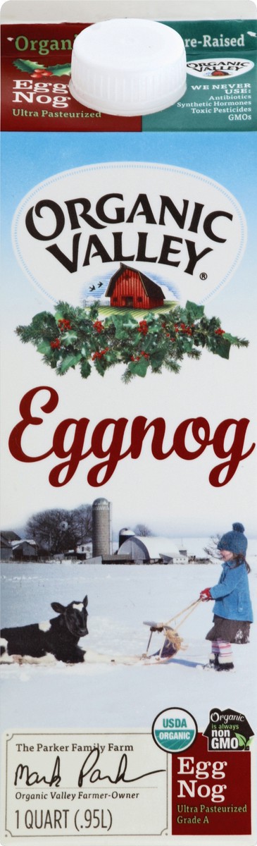 slide 4 of 4, Organic Valley Ultra Pasteurized Eggnog, 1 qt