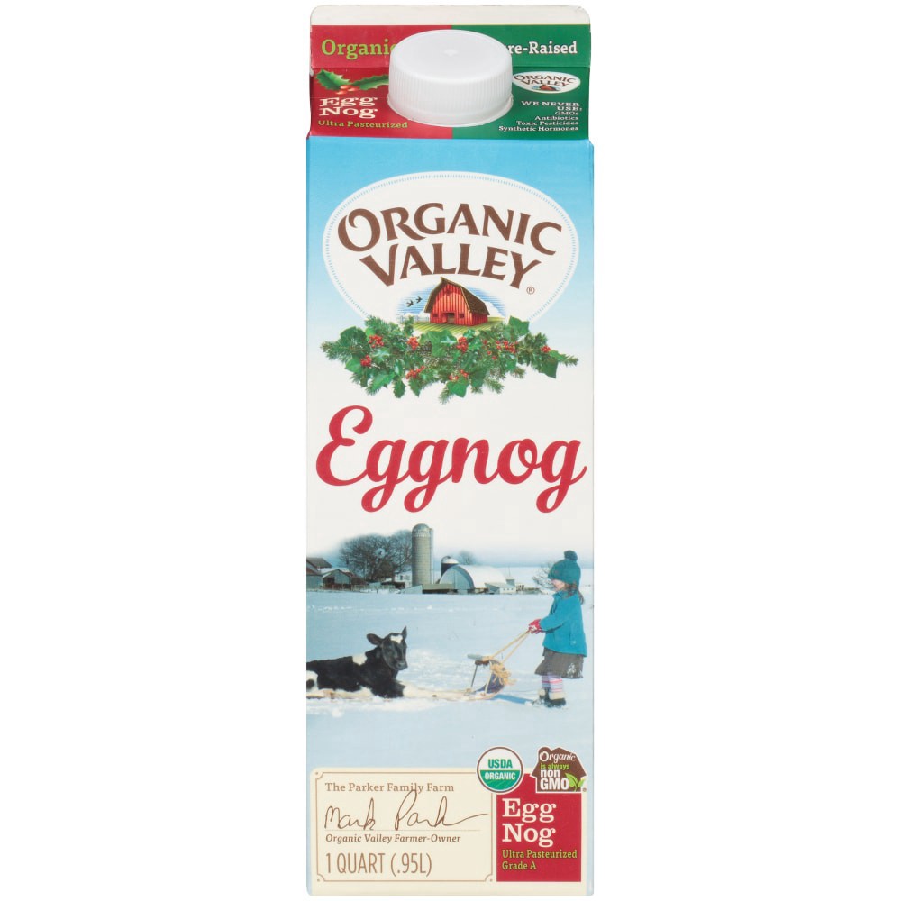 slide 1 of 4, Organic Valley Ultra Pasteurized Eggnog, 1 qt