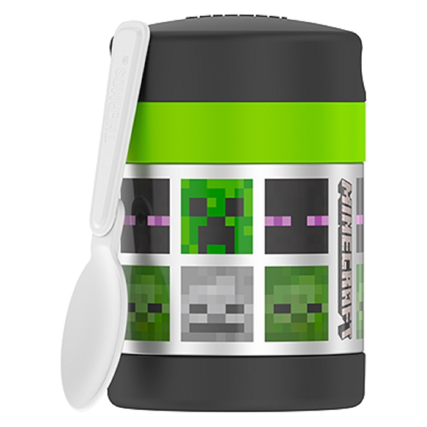 slide 1 of 5, Thermos Minecraft Funtainer Food Jar - Green, 10 oz