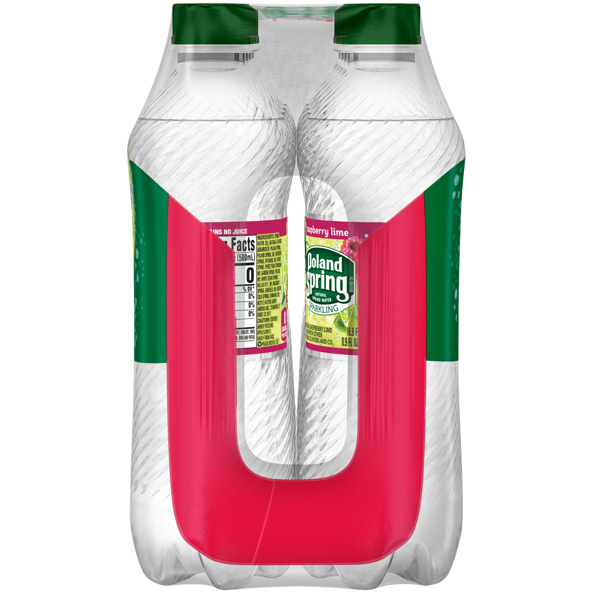 slide 3 of 6, Poland Raspberry Lime Mineral Water, 8 ct; 16.9 fl oz