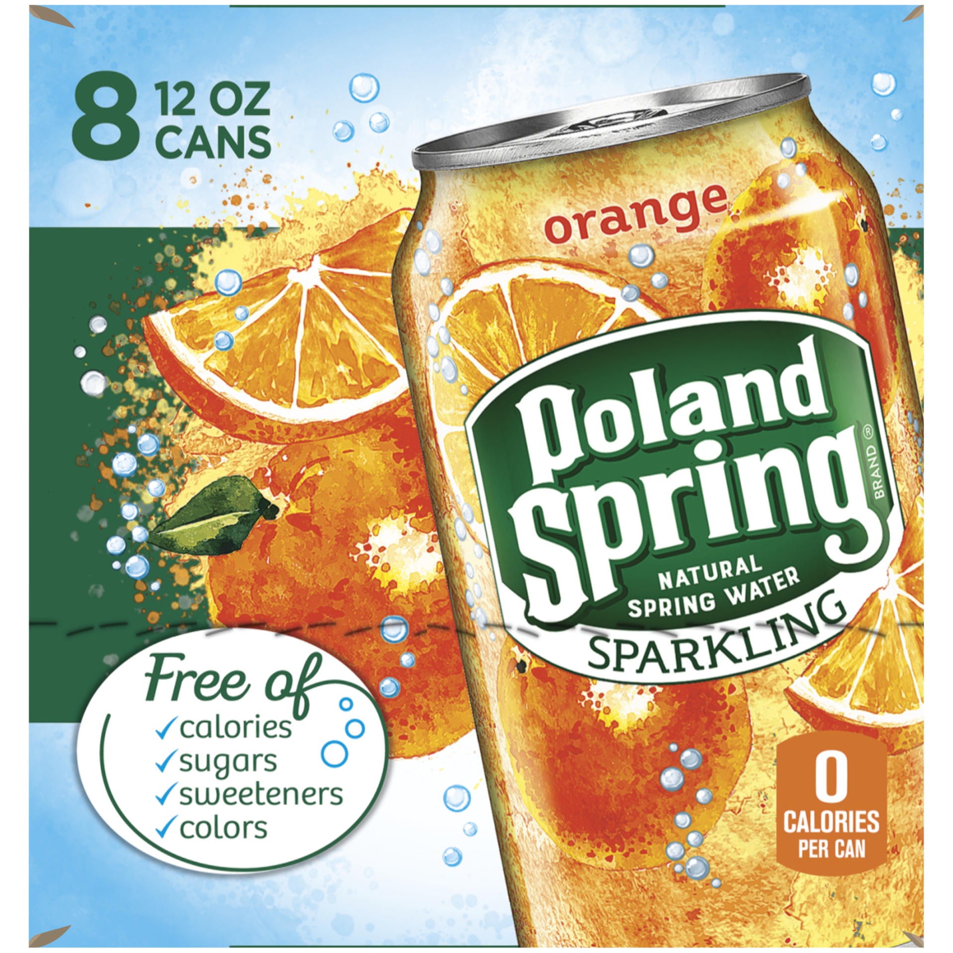 slide 2 of 6, Poland Spring Sparkling Water - Orange, 8 ct; 12 fl oz