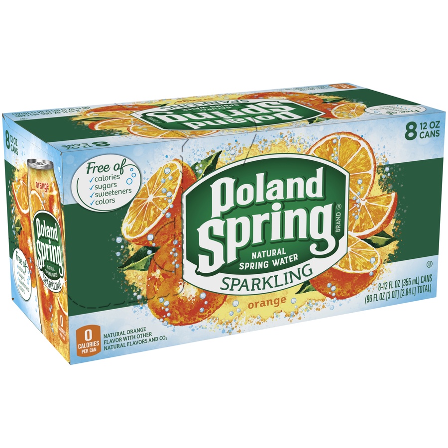 slide 1 of 6, Poland Spring Sparkling Water - Orange, 8 ct; 12 fl oz