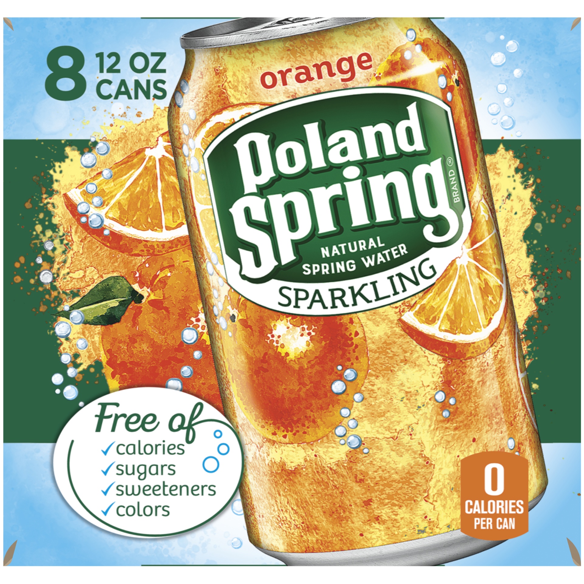 slide 3 of 6, Poland Spring Sparkling Water - Orange, 8 ct; 12 fl oz