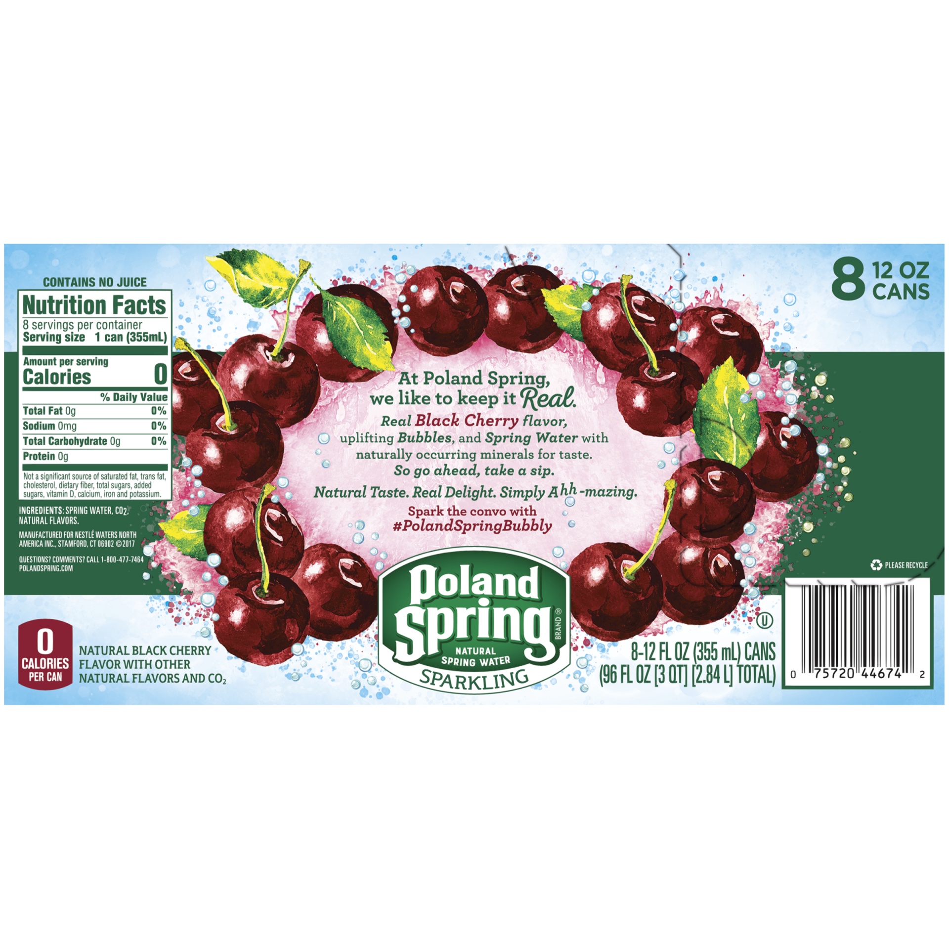 slide 4 of 6, Poland Spring Black Cherry Mineral Water, 8 ct; 12 fl oz