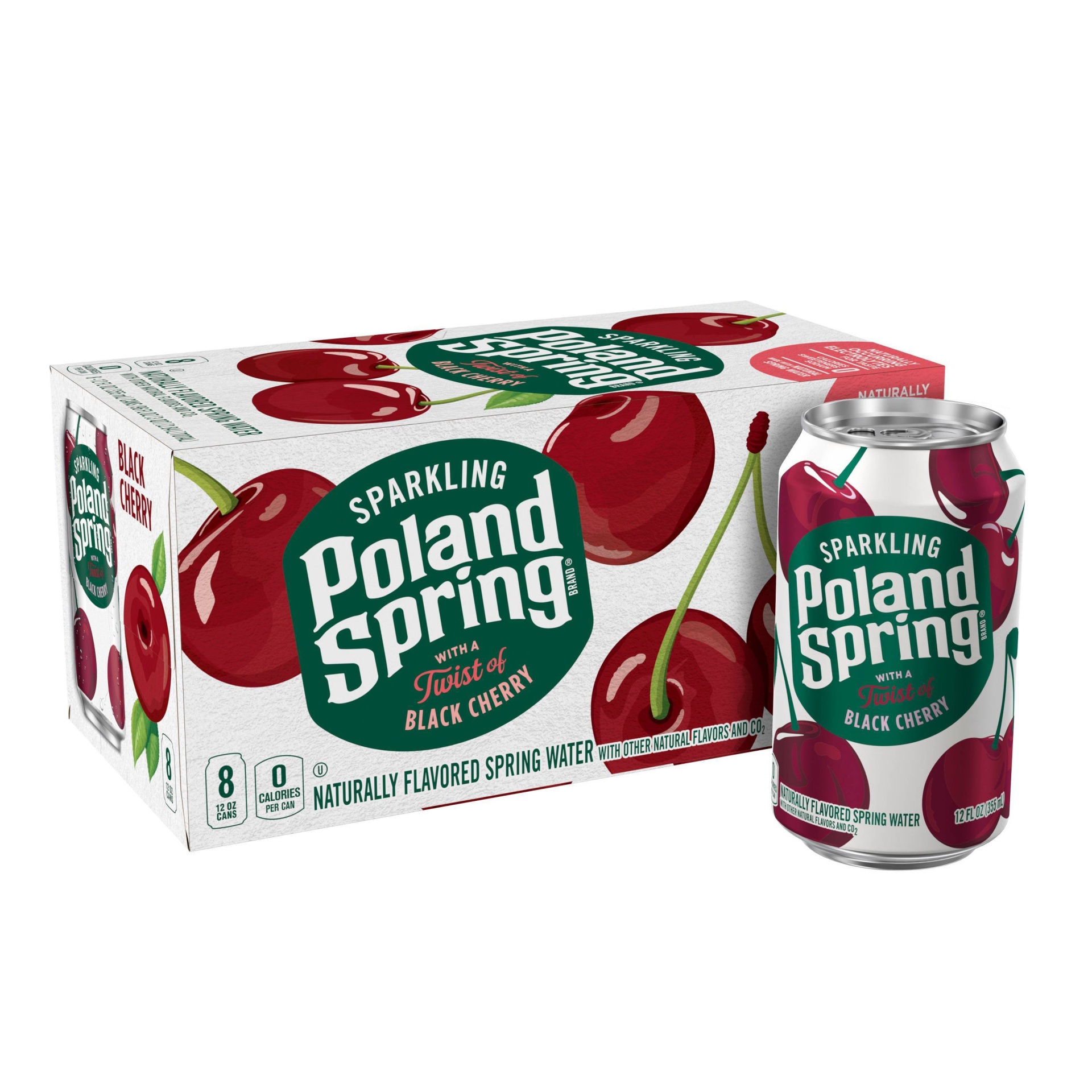 slide 1 of 6, Poland Spring Black Cherry Mineral Water, 8 ct; 12 fl oz