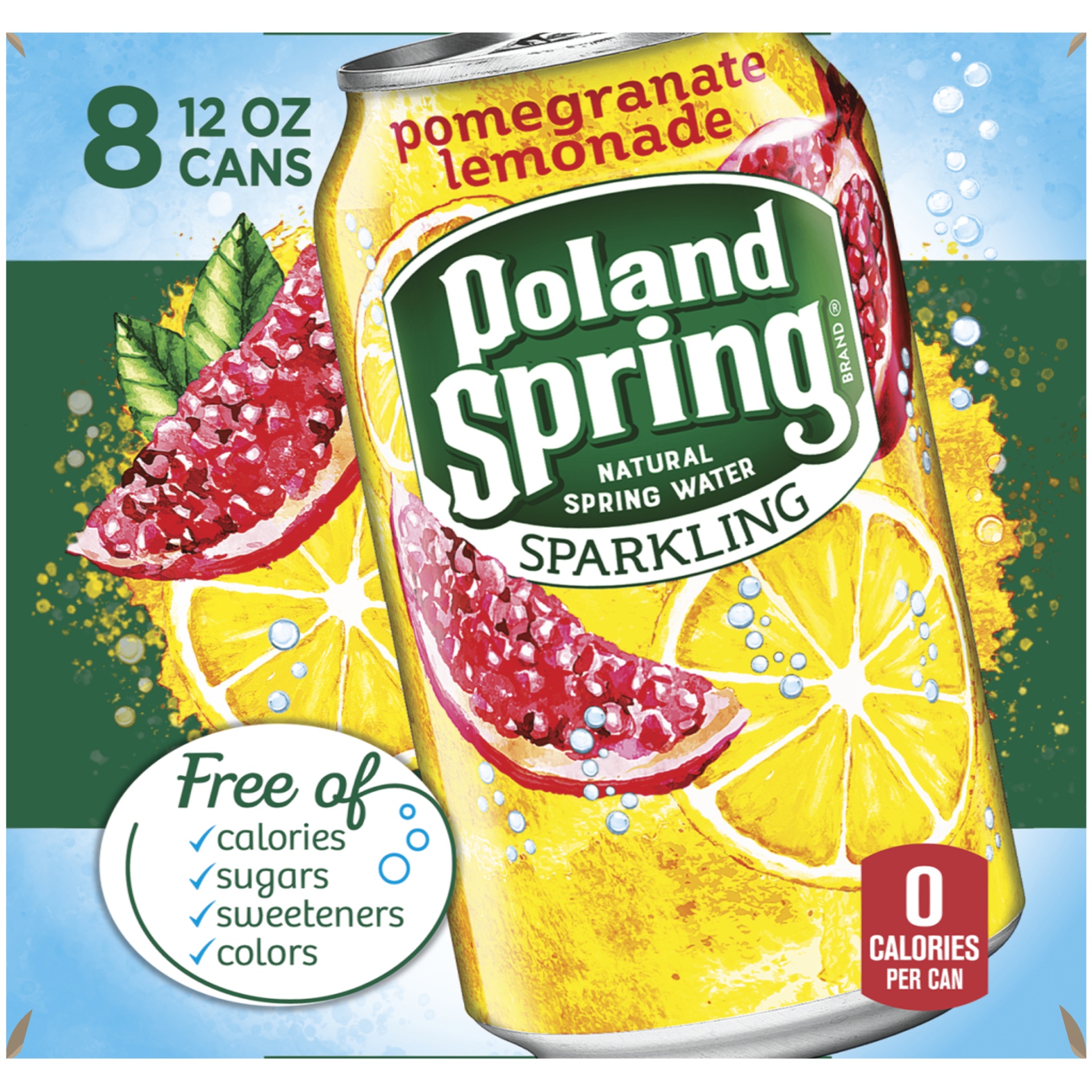 slide 3 of 6, Poland Pomegrante Lemonade Sparkling Water, 8 ct; 12 oz