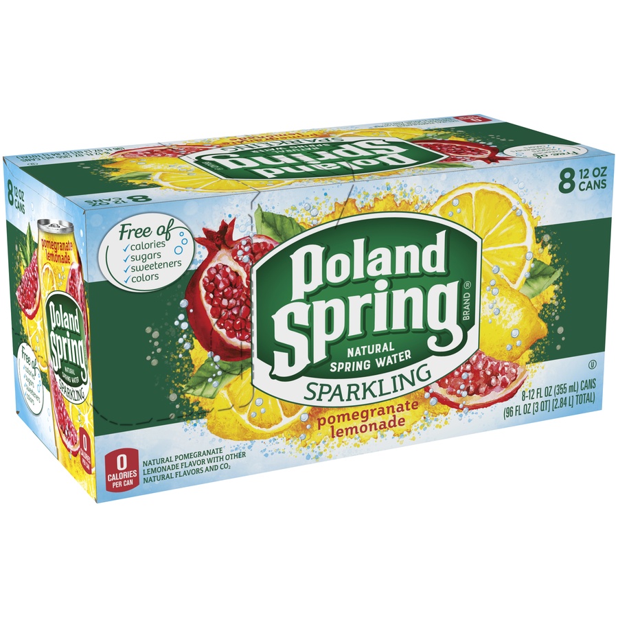 slide 1 of 6, Poland Pomegrante Lemonade Sparkling Water, 8 ct; 12 oz