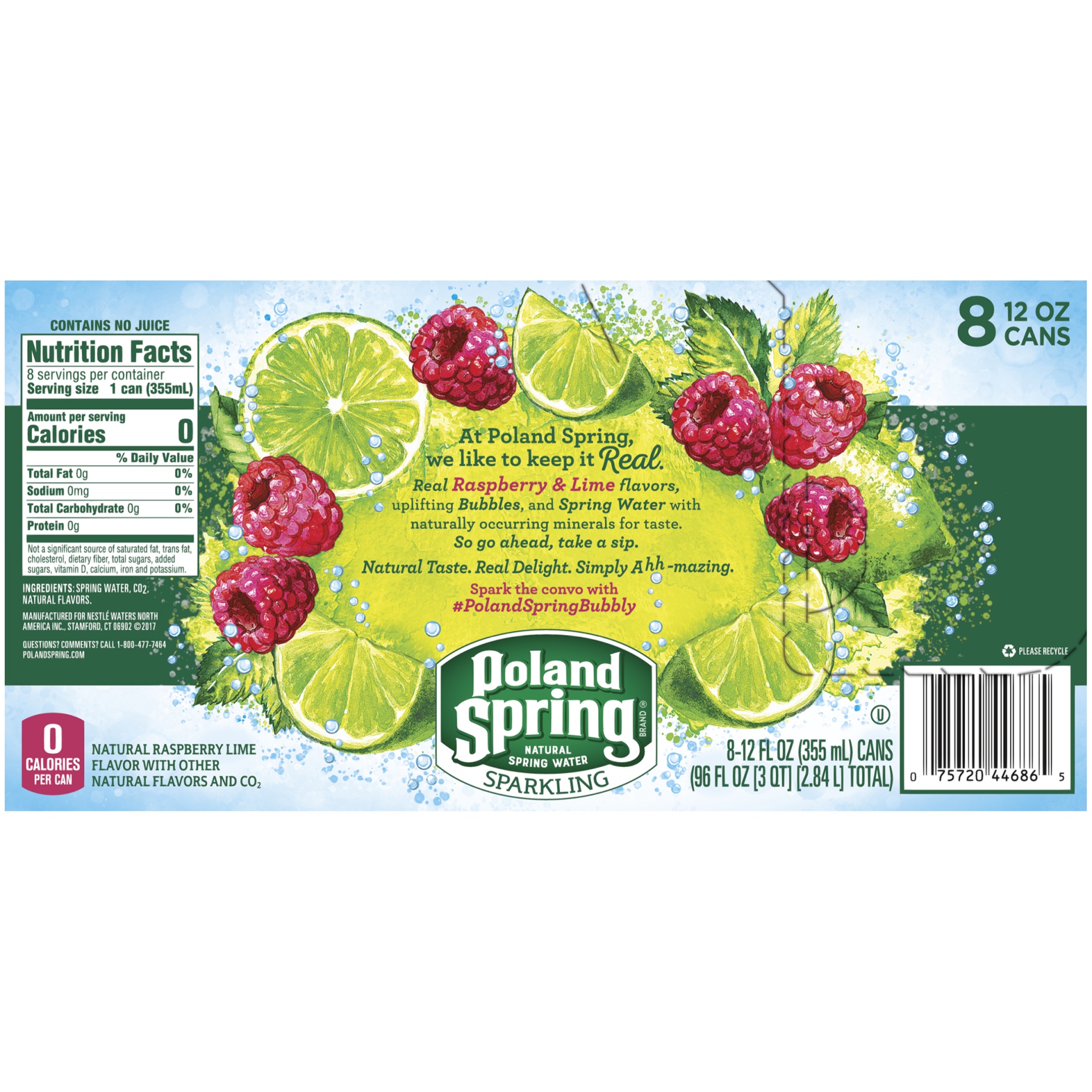 slide 4 of 6, Poland Sparkling Water - Raspberry Lime, 8 ct; 12 fl oz