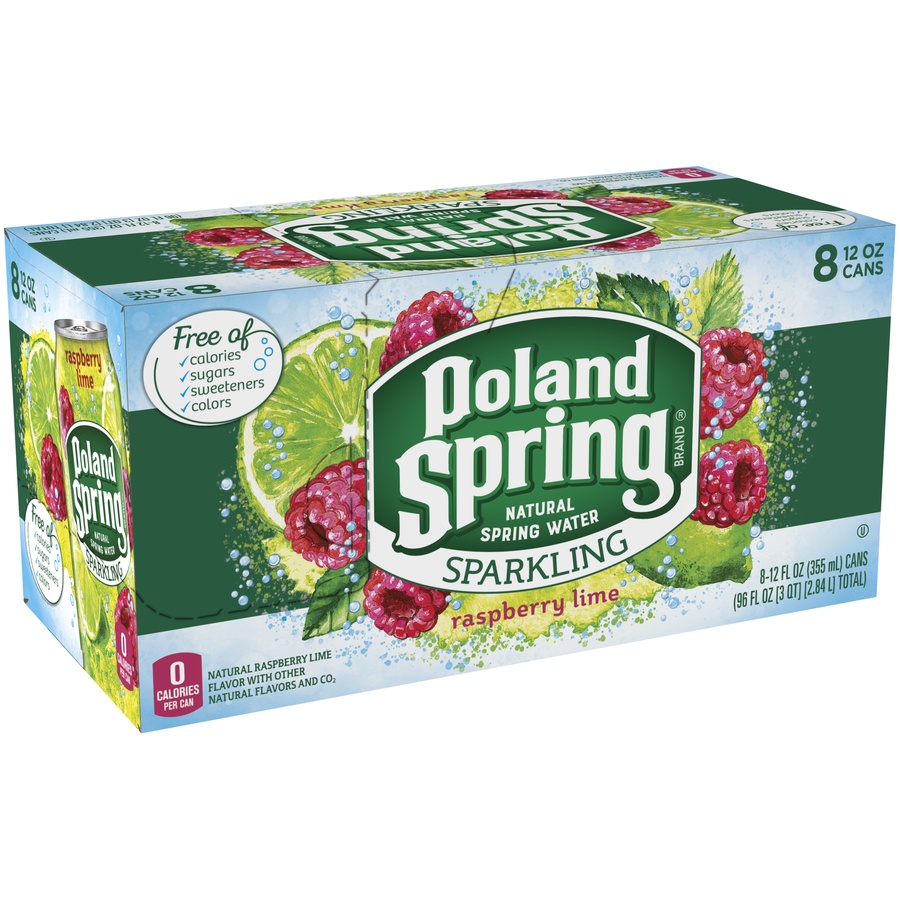 slide 1 of 6, Poland Sparkling Water - Raspberry Lime, 8 ct; 12 fl oz