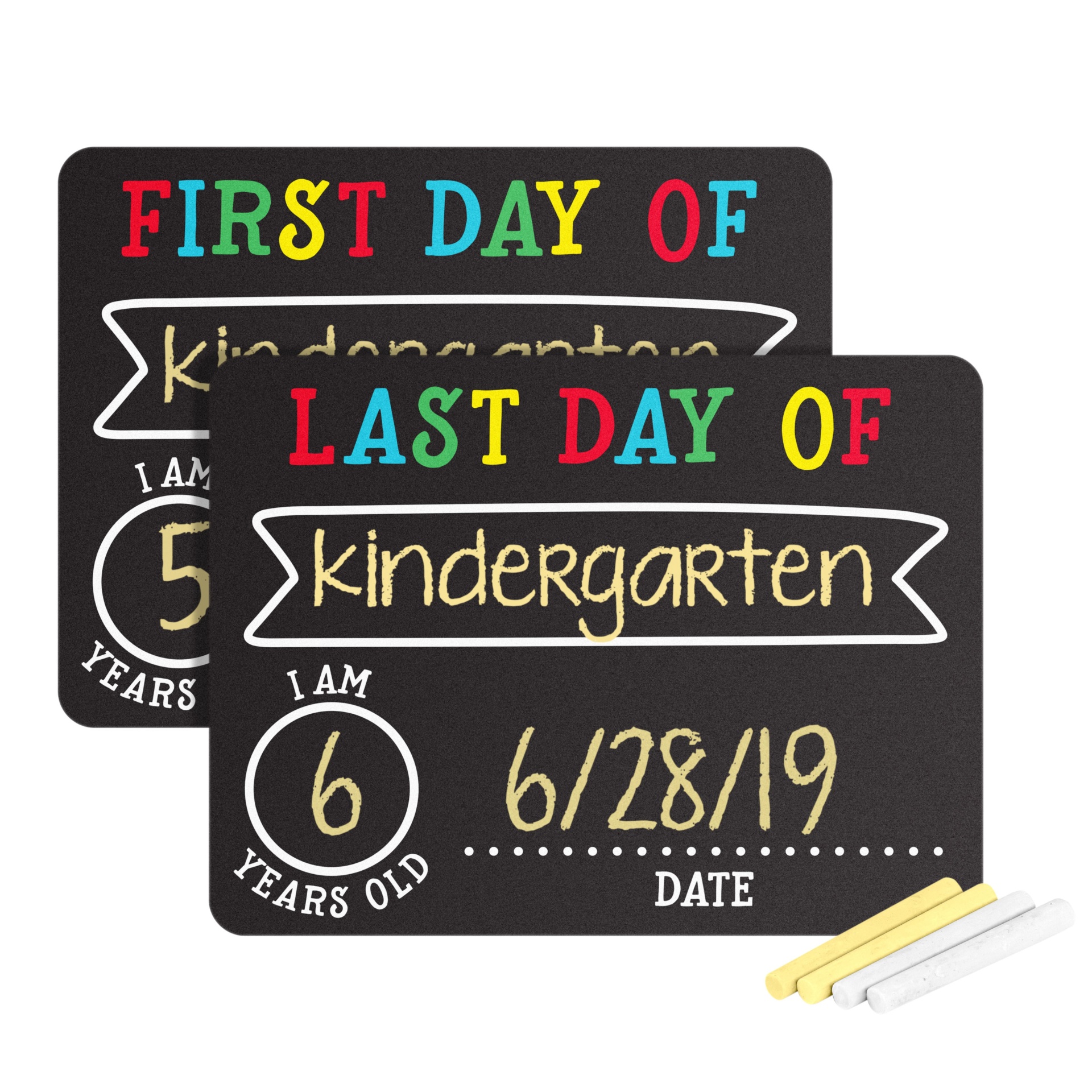 slide 1 of 6, Pearhead First/Last Day of School Chalk Board Set, 1 ct