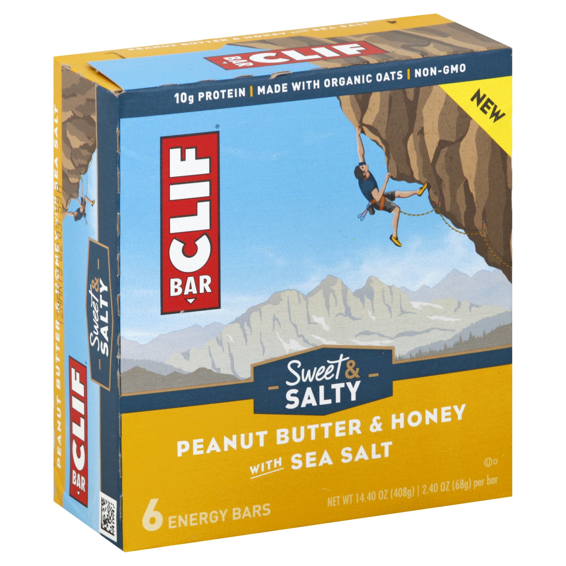 slide 1 of 9, CLIF Bar Sweet & Salty Peanut Butter & Honey With Sea Salt Energy Bar, 6 ct; 14.4 oz