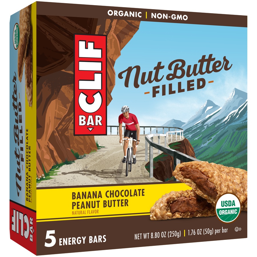 slide 2 of 8, CLIF Bar Nut Butter Filled Banana Chocolate Peanut Butter Energy Bar, 8.8 oz
