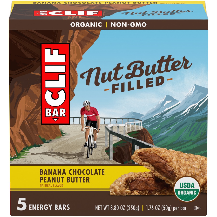 slide 1 of 8, CLIF Bar Nut Butter Filled Banana Chocolate Peanut Butter Energy Bar, 8.8 oz