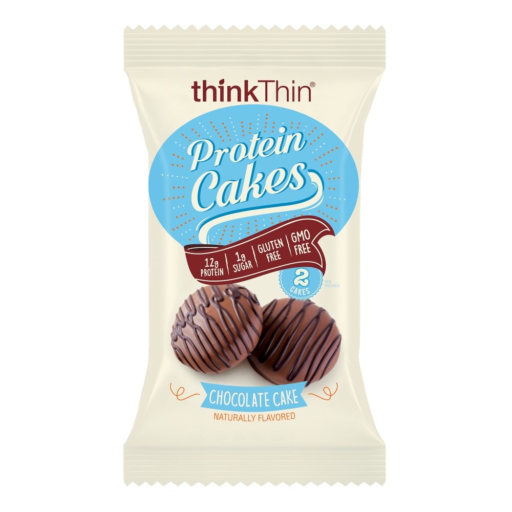 slide 2 of 3, thinkThin Chocolate Cake Flavored Protein Cakes, 5.92 oz