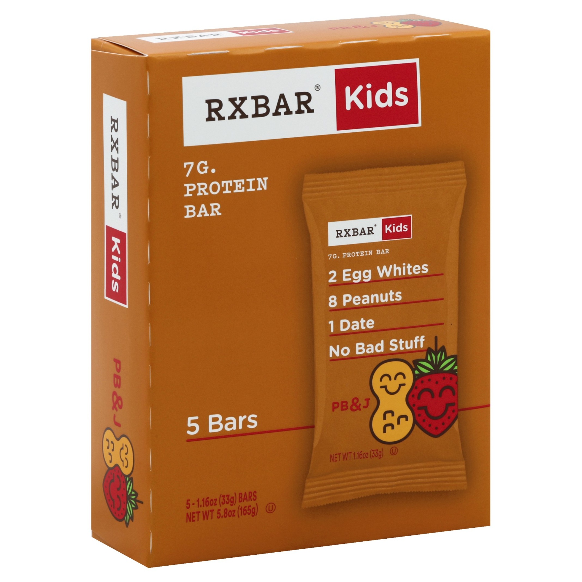 slide 1 of 1, RXBAR Kids PB&J Protein Bar, 5 ct; 5.8 oz