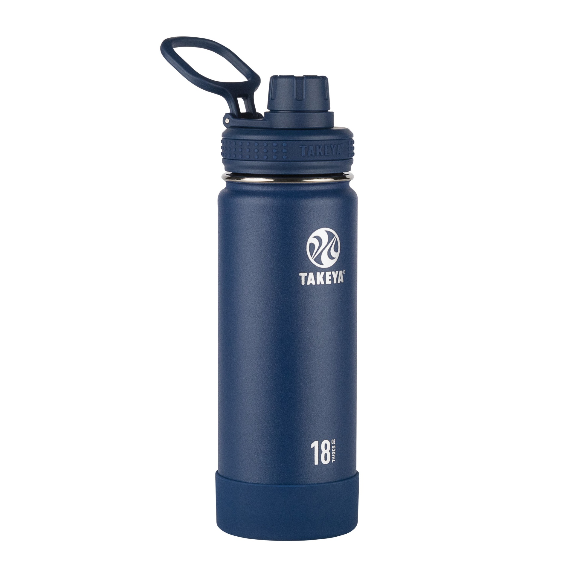 slide 1 of 5, Takeya 18oz Actives Insulated Stainless Steel Water Bottle with Spout Lid - Midnight, 1 ct