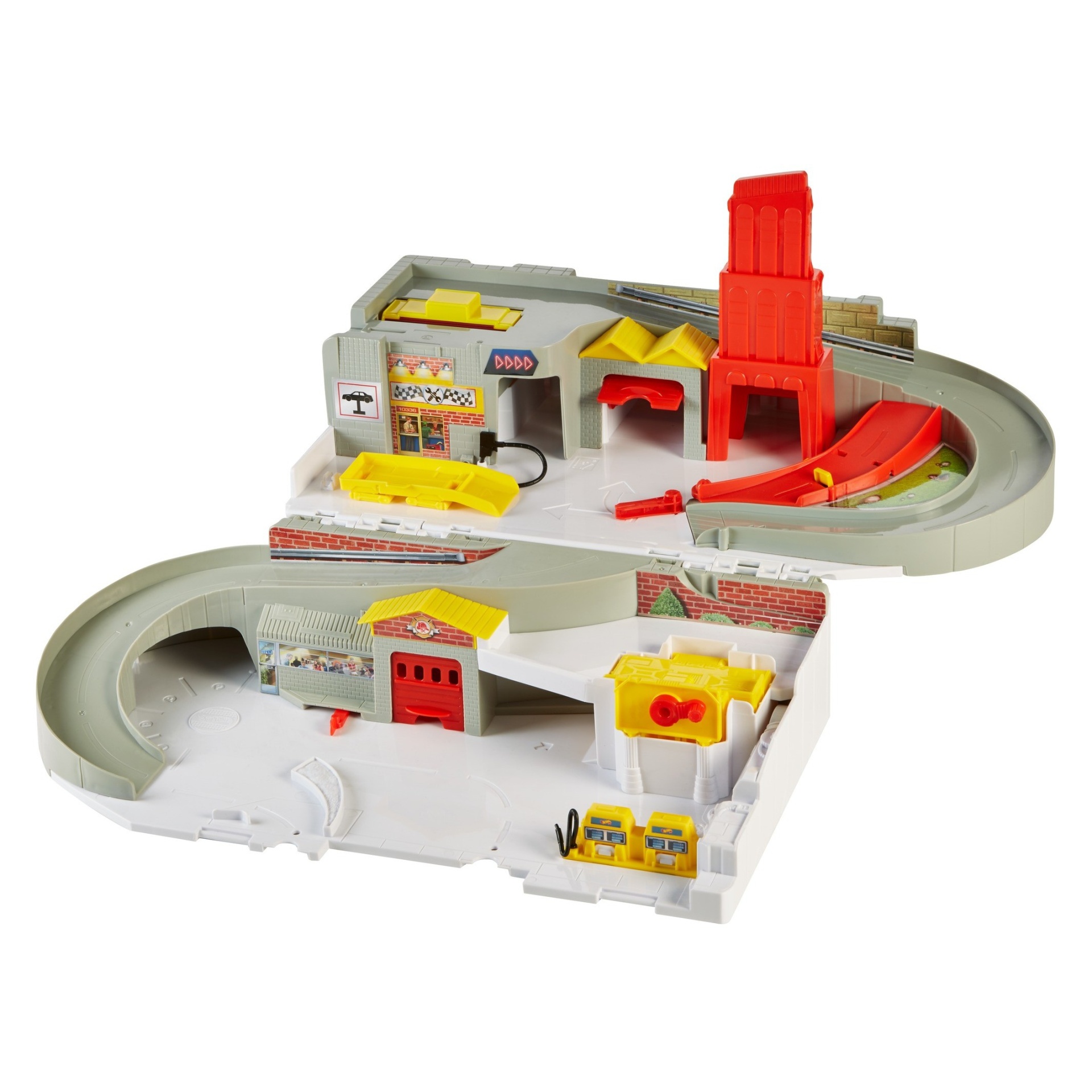 slide 1 of 6, Hot Wheels Throwback Sto & Go Playset, 1 ct