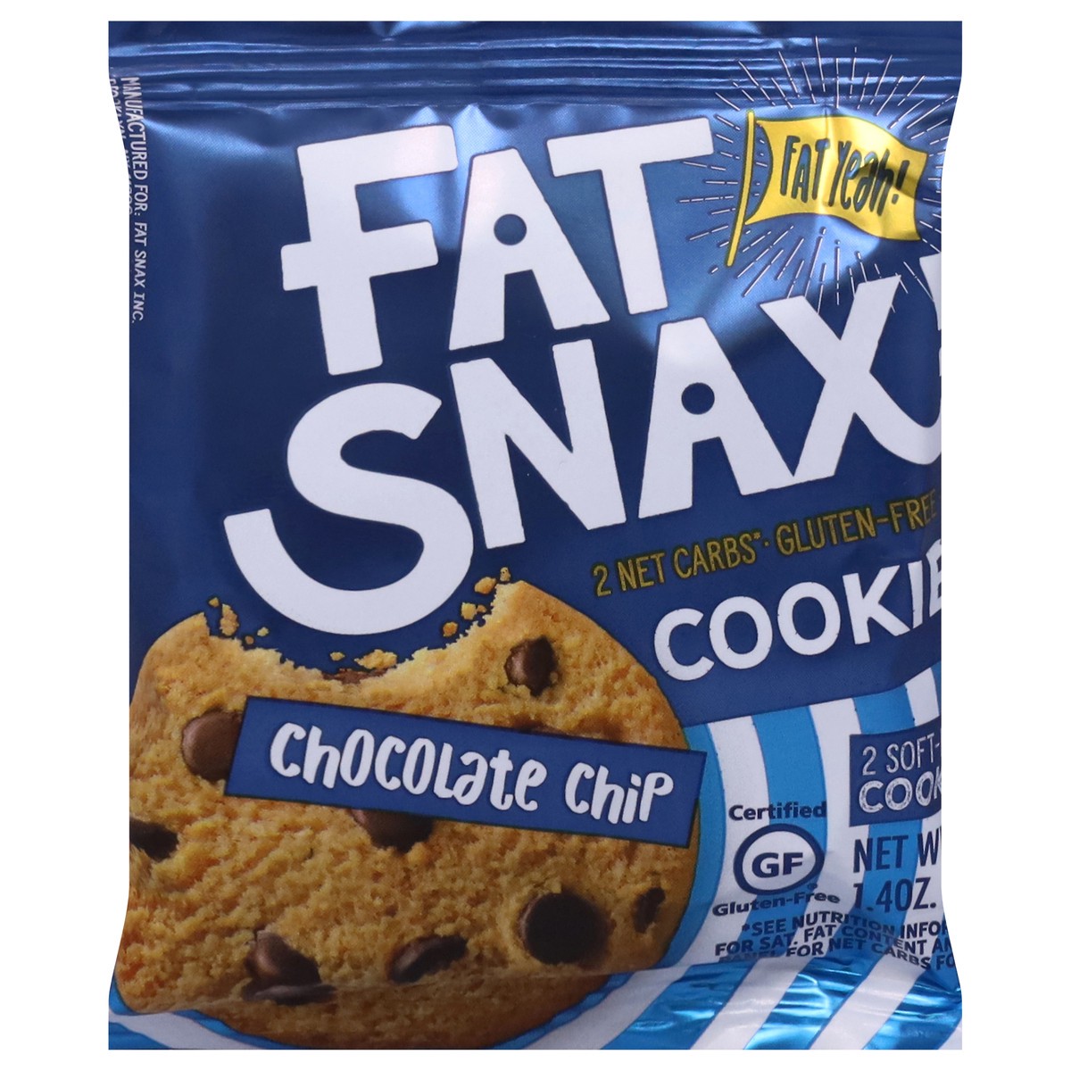 slide 1 of 9, Fat Snax Chocolate Chip Cookies 2 ea, 2 ct