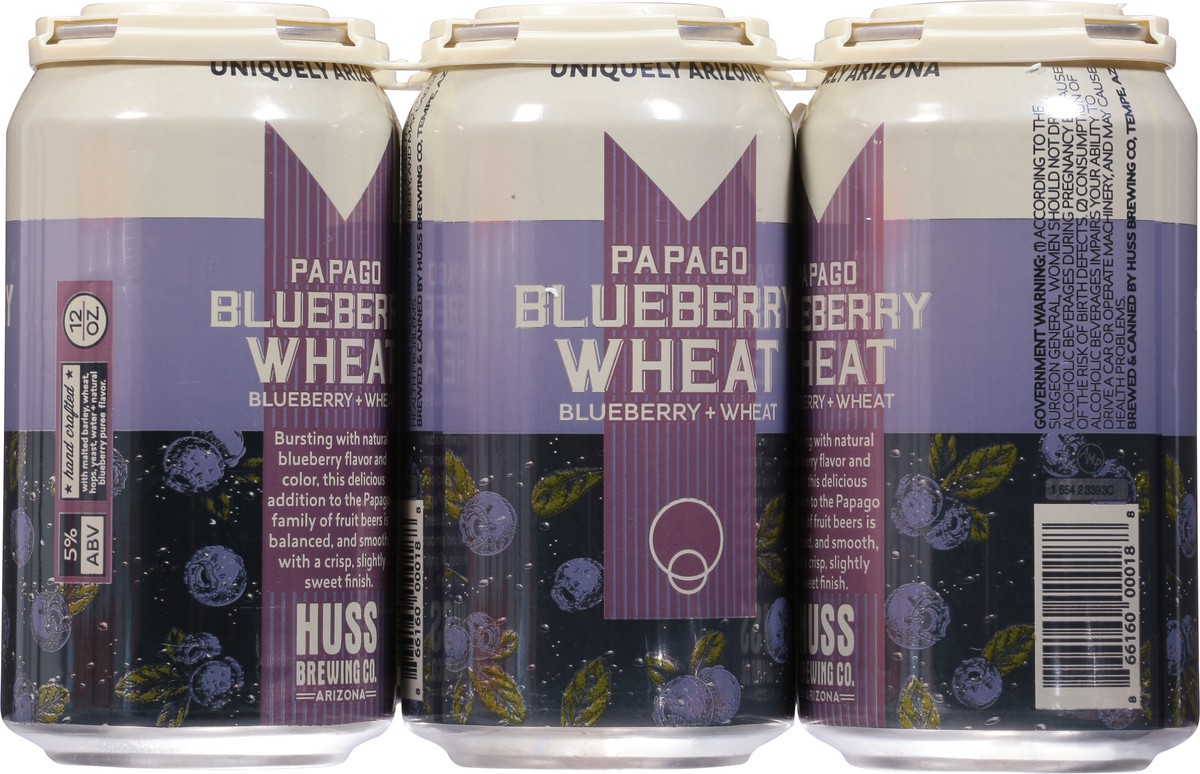 slide 8 of 11, Papago Blueberry Wheat Beer 6 - 12 oz Cans, 6 ct