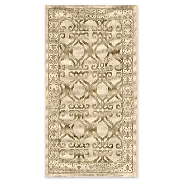 slide 1 of 3, Safavieh Courtyard Hope Indoor/Outdoor Rug - Natural/Olive, 2 ft 7 in x 5 ft