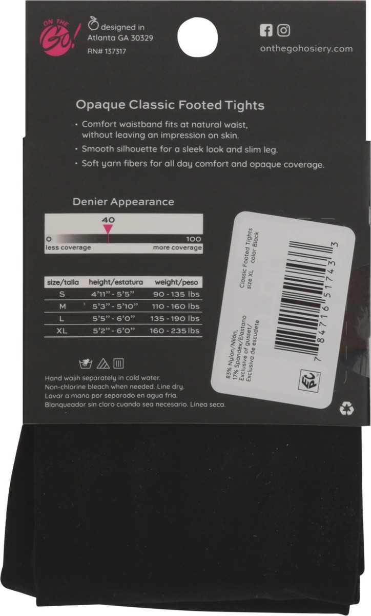 slide 10 of 10, Classic Tights Black Xlarge 1 Count, 1 ct