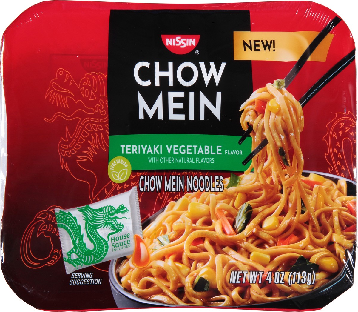 slide 7 of 12, Nissin Chow Mein Restaurant Style Teriyaki Vegetable Flavor Chow Mein Noodles 4 oz, 4 oz