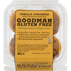 Vanilla Cupcakes With Chocolate Frosting, Gluten Free, 4 Pack