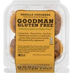 Vanilla Cupcakes With Chocolate Frosting, Gluten Free, 4 Pack