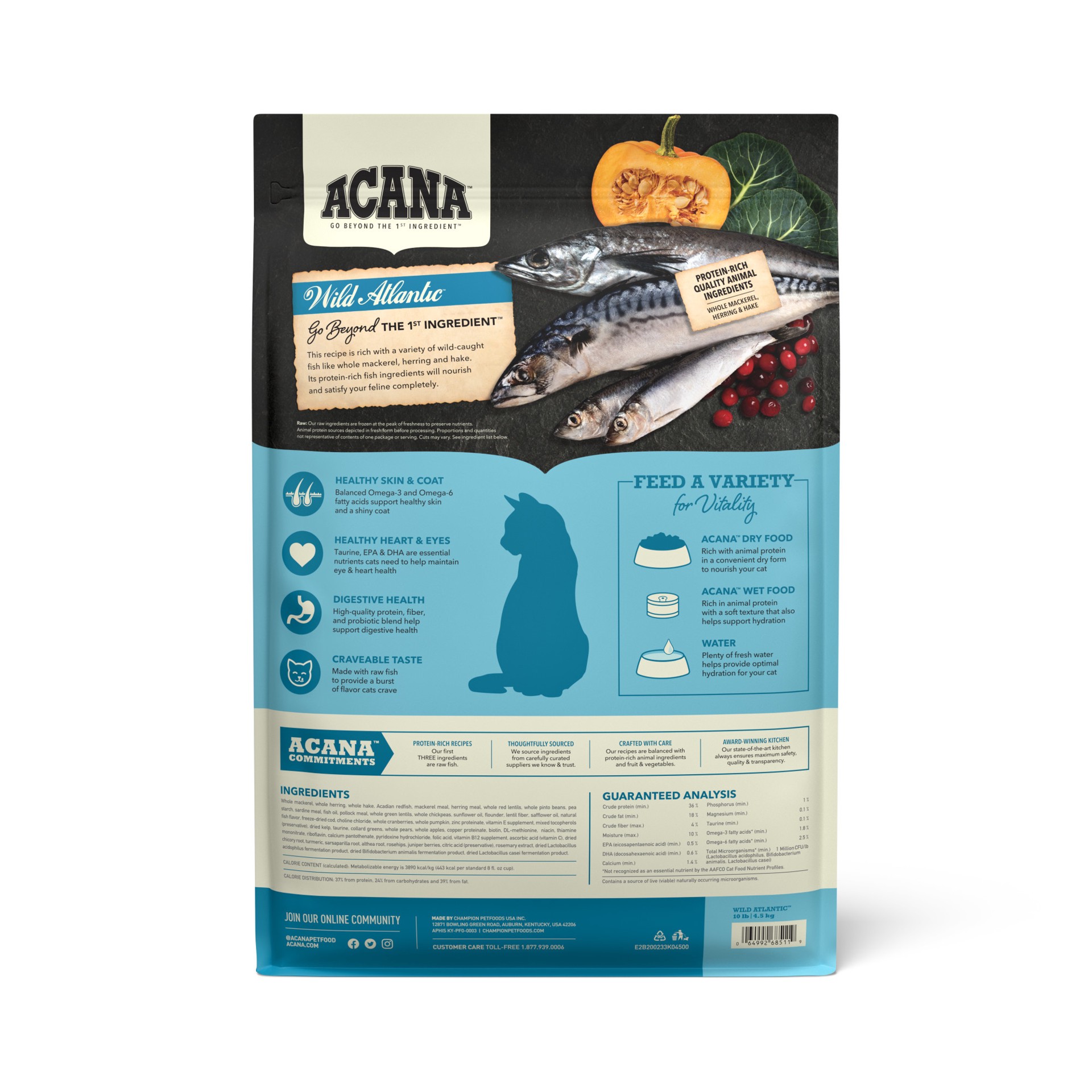 slide 5 of 5, ACANA Wild Atlantic Cat 10LB, 10 lb