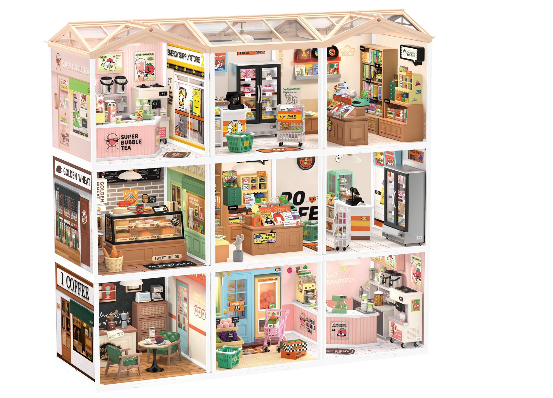 slide 10 of 12, Robotime Rolife Super Creator Diy Miniature Roof Accessory, 6.61 in x 6.41 in x 1.57 in