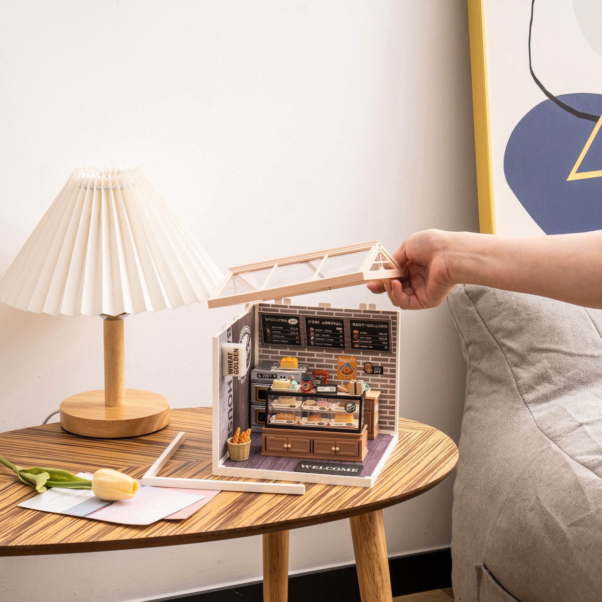 slide 12 of 12, Robotime Rolife Super Creator Diy Miniature Roof Accessory, 6.61 in x 6.41 in x 1.57 in