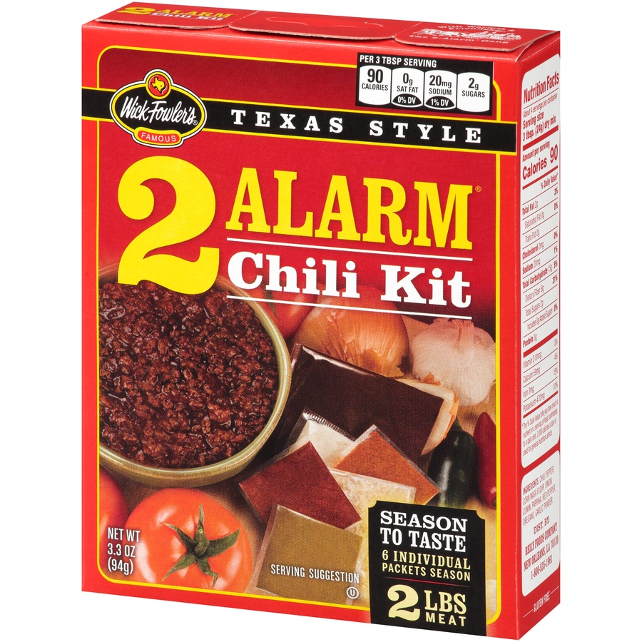 slide 3 of 8, Wick Fowler's Famous Texas Style 2 Alarm Chili Kit 3.3 oz, 3.3 oz