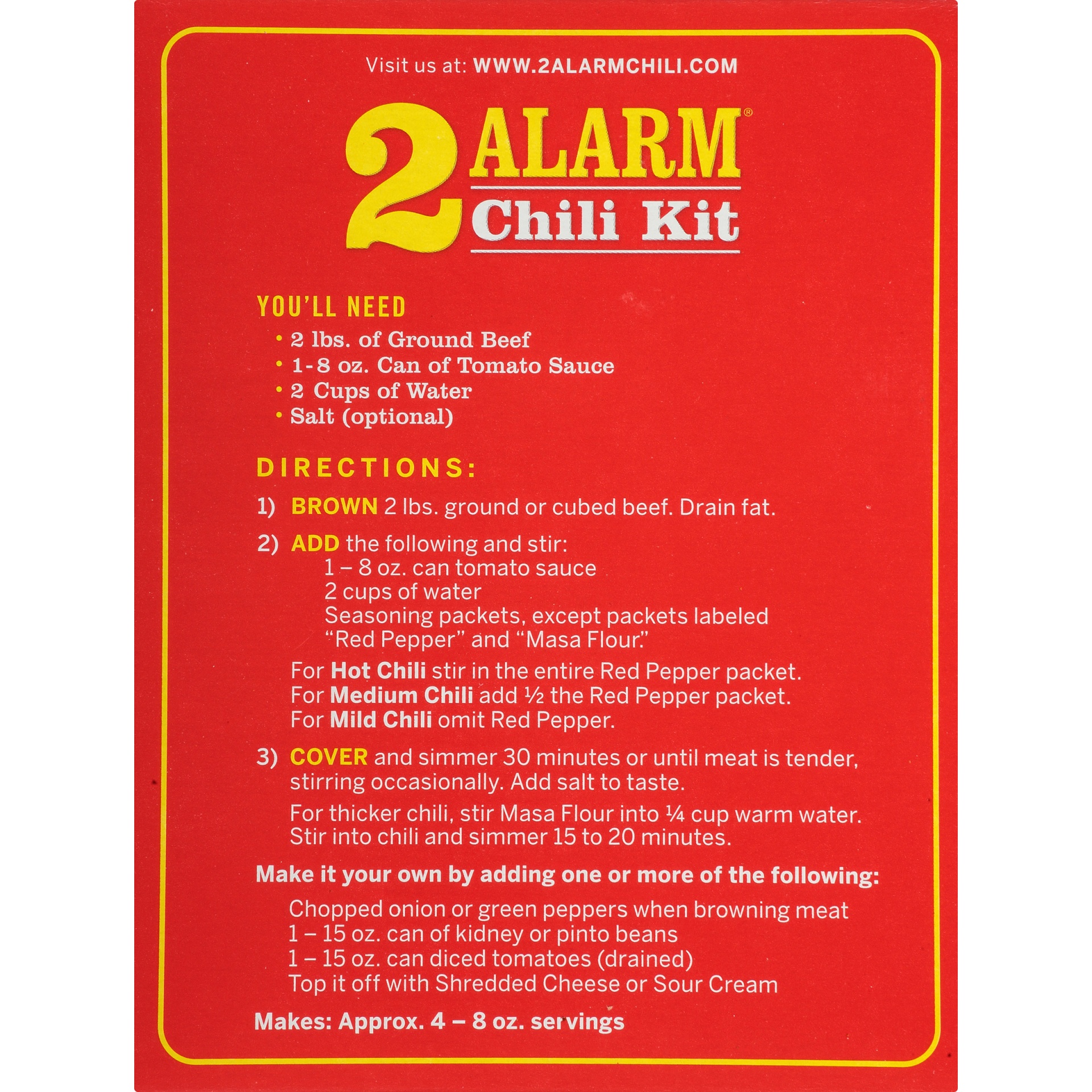 slide 6 of 8, Wick Fowler's Famous Texas Style 2 Alarm Chili Kit 3.3 oz, 3.3 oz