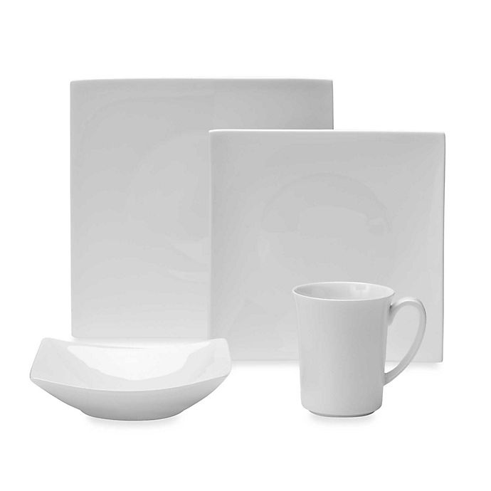 slide 1 of 2, Nevaeh White by Fitz and Floyd Hard Square Place Setting, 4 ct