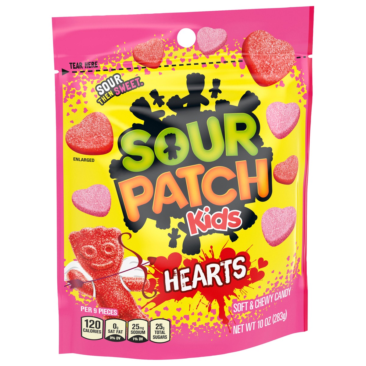 slide 12 of 14, SOUR PATCH KIDS Soft & Chewy Valentines Day Candy Hearts, 10 oz, 10 oz