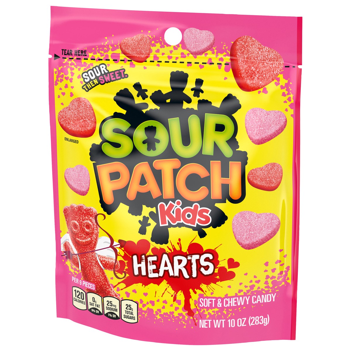 slide 11 of 14, SOUR PATCH KIDS Soft & Chewy Valentines Day Candy Hearts, 10 oz, 10 oz