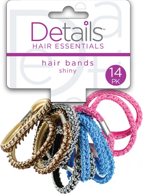 slide 1 of 1, Details Hair Essentials Hair Bands Shiny, 14 ct