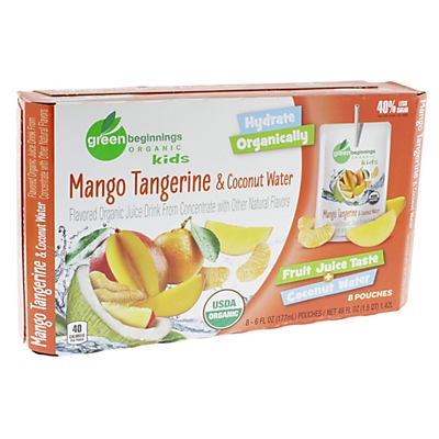 slide 1 of 1, Green Beginnings Organic Mango Tangerine Juice & Coconut Water, 8 ct; 6 oz