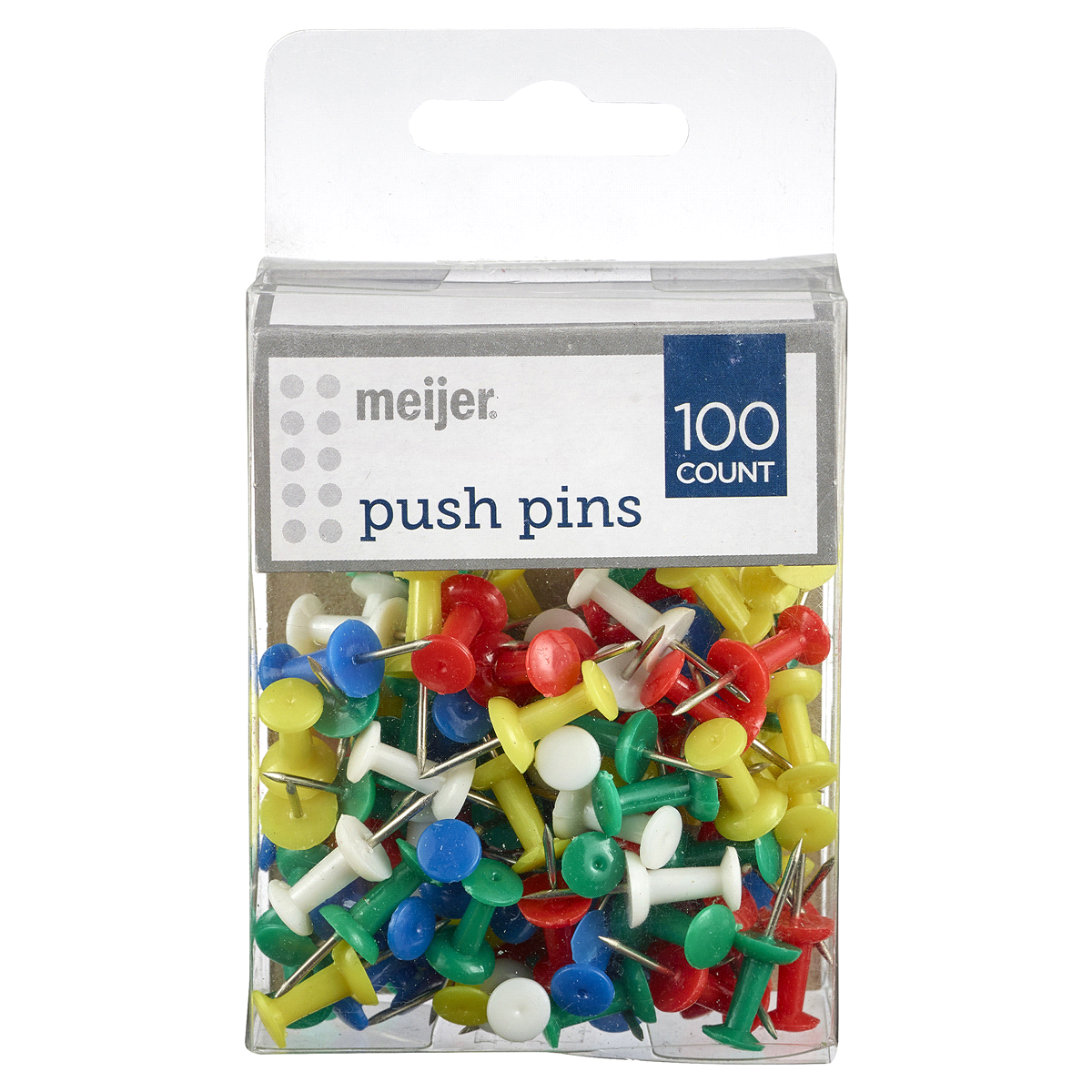 slide 1 of 2, Meijer Multi-Color Push Pins, 100 ct