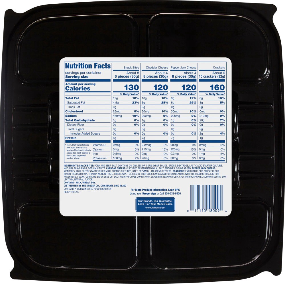 slide 3 of 3, Kroger Snack Bites Pepper Jack Cheese Cheddar Cheese & Crackers Party Tray, 23.5 oz