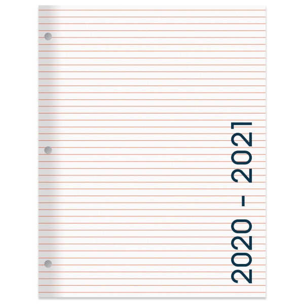 slide 1 of 3, Office Depot Monthly Academic Planner, 8-1/4'' X 10-3/4'', Cantaloupe/Navy, July 2020 To June 2021, Odus1933-022, 1 ct