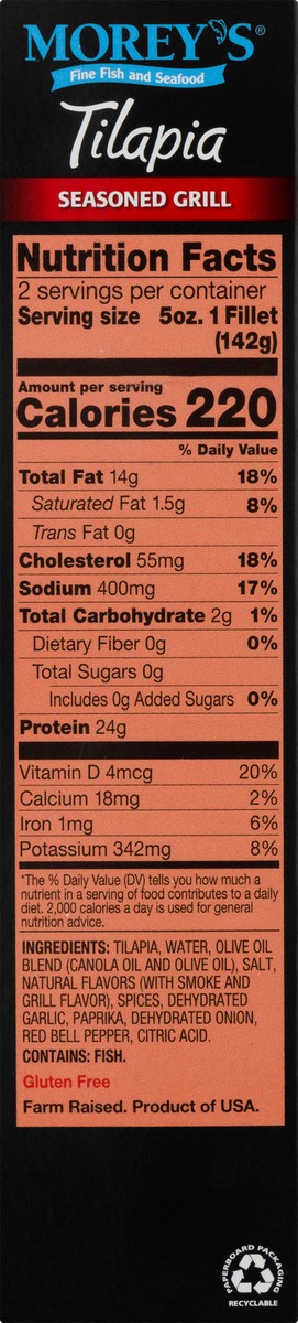 slide 2 of 13, Morey's Seasoned Grill Tilapia 2 ea, 2 ct