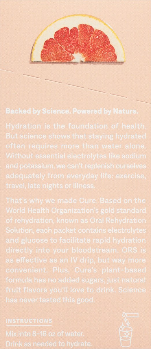slide 10 of 11, CÜRE Hydrating Grapefruit Electrolyte Mix - 8 ct, 8 ct